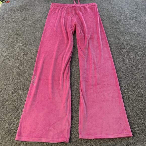 Vintage Y2k Juicy Couture Sleepwear Drawstring Pants Pink Velour Womens Size M - Picture 4 of 14